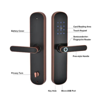 Electronic Smart Door Lock Bluetooth Fingerprint Lock with Digital Code IC Card Biometric Fingerprint Door Lock for Home