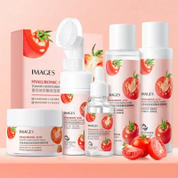 Tomato Hyaluronic Acid Essence Skin Care Deep Cleansing Facial Cleanser Moisturizing Face Serum Hydrating Toner Lotion Face Mask