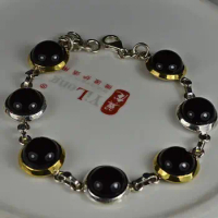 Hand Made Genuine Black Onyx Bracelet 100% 925 Sterling Silver BR0055