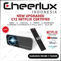 Proyektor Cheerlux C12 Android Wifi Mirroring HP Bluetooth 3800 Lumens 1080P FHD
