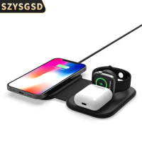Magnic Wireless Charger 3 in 1 for iPhone 12 Pro Max 11 Qi Fast Charger Stand for Samsung S20 S10 for iWatch 6 5 AirPods Pro