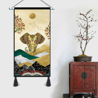 東南亞民宿吉祥如意客廳掛布玄關大象掛毯玄關裝飾畫書房壁毯壁掛