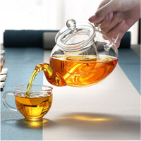 網紅耐熱玻璃茶壺套裝加厚玻璃帶過濾花茶壺廠家直泡茶壺