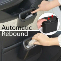 Universal Car Trash Bin Rubbish Bin Portable Dustbin Can Garbage Flip Bin Hanging Bin Organizer Box 