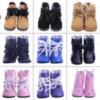 5Cm Doll Shoes Leather High-Top Martin Boots With Tassel For 14.5Inch Paola Russia Doll Wellie Wishers Accessories Girl Toy,Gift