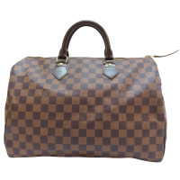 【二手名牌BRAND OFF】LOUIS VUITTON 路易威登 棕色 棋盤格 塗層帆布 Speedy30 手提包 N41363