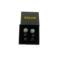 Ballin Anting Wanita / Anting Set D"Luna 6mm Earrings - Set putih,merah,ungu