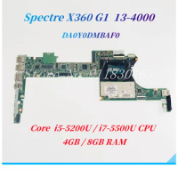 DA0Y0DMBAF0 For HP Spectre X360 G1 13-4000 Laptop Motherboard With Core i5-5200U i7-5500U CPU 4GB/8GB RAM 801507-501 801505-501