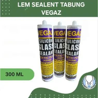 Lem Sealent Silicon Botol Lem Kaca Glass Bening Hitam Putih 300 ml / LEM SEALENT SEALANT TABUNG VEGA