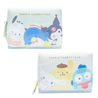 小禮堂 Sanrio 三麗鷗 皮質拉鍊三折短夾 (貼玻璃款) 酷洛米 帕恰狗 人魚漢頓