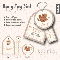 Hangtag 3in1 / Hangtag Souvenir Hampers / Hang Tag Birthday Ulang Tahun Anak / Hang Tag Khitan / Han