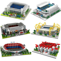 世界杯足球場模型微顆粒積木皇馬曼聯巴薩diy拼裝玩具大型拼圖MOC