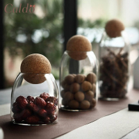 【Caldo卡朵生活】圓球軟木塞耐熱玻璃儲物罐-三入組