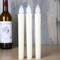 250 Pcs Electronic Flameless LED Taper Candles Lights Night Lamp for Church Wedding Birthday Party Christmas Dinner Decor