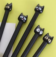 韩国 文具 中性筆 大眼猫 黑色 0.38 黑貓公仔中性筆