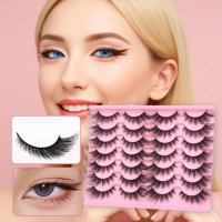 ขนตาแมว 14 คู่ ขนตาฟู 5D ขนตา D หยิก ขนตานุ่ม 8D ขนตาคน Y2Q6