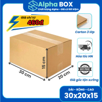 [COMBO 100] 30x20x15 Hộp Carton Đóng Hàng đựng mỹ phẩm phụ kiện đồ dùng, giá rẻ tại xưởng - Alpha BO