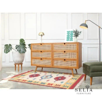 Selia Furniture Elma Drawer 6 Laci - Kabinet 6 Laci  - Drawer Rotan Kayu Jati Solid Minimalis