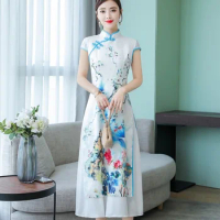 Vietnam Traditional Dress 2020 Chinese Hanfu Oriental Dress Cheongsam Chinese Dress Qipao Fashion Ao Dai Vietnam Dress 10518