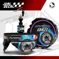 Stiker Tebok BNR CARBON Custom Decal Variasi Sangkar Lovebrid Helopet Pleci