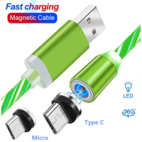 Fast LED Light Magnetic USB Charging Cable charger For Iphone xs max for Samsung galaxy J4 J6 A6 A8 PLUS J3 J7 J8 J2 PRO 2018 S5