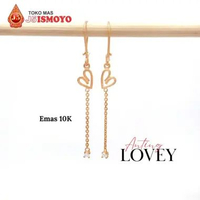 Anting Emas Mas Asli Model Panjang Lovey J5 Ismoyo