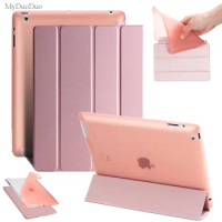 4-fold pu leather tablets case For iPad 2 3 4 9.7" TPU back soft slim protector smart stand cover for iPad 2 iPad 3 iPad 4+Film