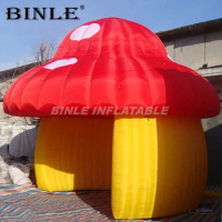 Hot sale red dome shaped inflatable mushroom tent inflatable event house kids photo booth for party decoration
