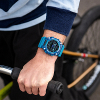 【CASIO 卡西歐】G-SHOCK 炫彩音浪 工業風雙顯手錶-科技藍(GA-900SKL-2A)
