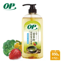 【OP】苦茶籽奶瓶蔬果洗潔精850g(12入/箱-洗碗精)