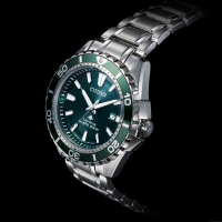 【CITIZEN 星辰】PROMASTER 水上運動風格光動能腕錶-綠x銀/44.5mm(BN0199-53X)