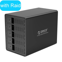 ORICO Aluminum 5 Bay 3.5-Inch External Hard Drive Enclosure With RAID (Support 80TB HDD) [9558RU3]