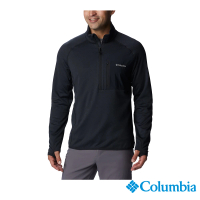 【Columbia 哥倫比亞 官方旗艦】男款-Triple Canyon™快乾半開襟刷毛上衣-黑色(UEX02460BK/HF)