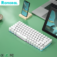 Punk Recargeable Wireless Bluetooth Keyboard RGB Light Backlight Dual Mode Gaming Keyboards For Computer Laptop Desktop