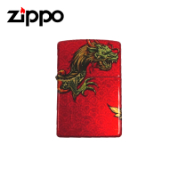 【Zippo】美國紅四面龍 打火機(45813)