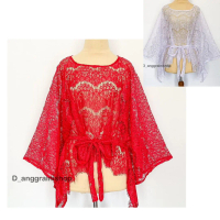 OUTFIT 17AN, VEST MERAH PUTIH, KEBAYA MERAH PUTIH, OUTER BROKAT, CARDIGAN BROKAT Baju Wanita