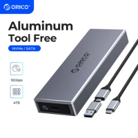 ORICO M.2 SSD Case NVME Enclosure for NVME PCIE NGFF SATA M/B Key SSD Disk SSD Hard Disk Cases M.2 to USB Type C 3.1 With Cable