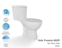 Kloset Duduk TWO PIECE TOILET WHITE AS 25CM VOLK 662R