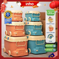 INHO L33-53cm (18-65 Litre) Large Kids Versatile Toy Snack Clothes Books Storage Box With Pulley
