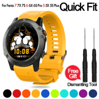 Quick Release Strap For Garmin Fenix 3 5 5X 5S Plus 6 6X 6S Pro 7 7S 7X 945 Smart Watch Band 26 22 20mm Straps Silicone Bracelet