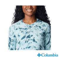 Columbia哥倫比亞 女款-W金鋁點極暖快排內著長袖上衣-綠色印花 UAL24840GV/HF