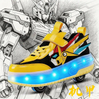 2025 Heelys Mecha Boys' Shoes Student Light-Up Invisible Roller Skates Double-Wheel Flying Shoes Chi