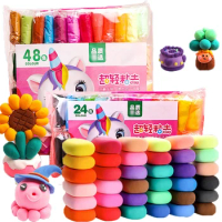 48 Colors Air Dry Clay Ultra Light Magic Modeling Clay with Tools Plasticine Diy Play Dough Sets Toys for Kids Birthday Gift
