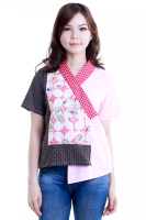 DhieVine Batik Nilam Kawung Pink Top