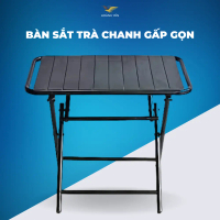 Bàn Sắt Gấp Gọn Thanh Lá Chữ Nhật 40x60x50cm Cafe Trà Chanh Uống Nước Camping