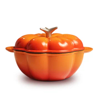 Cast Color Pumpkin Enamel Glazed Cast Iron Pot Household Uncoated Non-stick Stew Pot Induction Cooker Universal Soup Pots