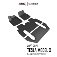 【3D】卡固立體汽車踏墊適用於Tesla Model X 2023-2024(6人座 第二排無後中扶手)