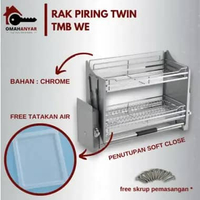 Rak Piring Twin TMB WE Soft Close untuk Kabinet Dapur Ukuran KABINET 60cm 70cm 80cm 90cm TMB WE 600