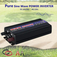 Pure Sine Wave Inverter 12V 220V 24V 110V 2000W DC To AC Portable Power Voltage Converter Car Solar Inverter
