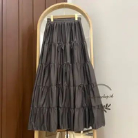 Yura Ruffle Skirt - Rok Coquette Layer - Rok Korea Rempel Pita Premium Smoke